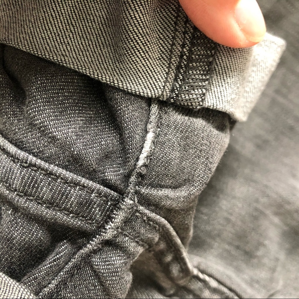 H&M High Rise Dark Gray Cuffed Denim Shorts - Picture 6 of 7